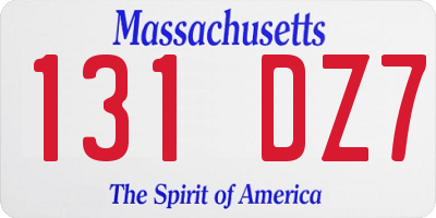 MA license plate 131DZ7