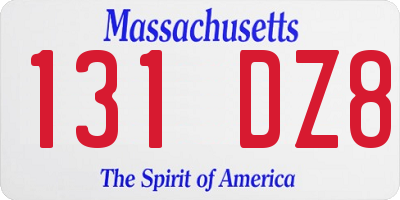 MA license plate 131DZ8
