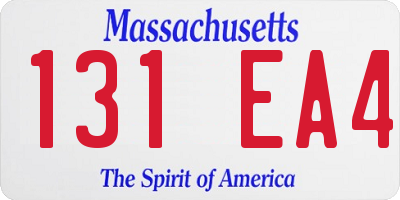 MA license plate 131EA4