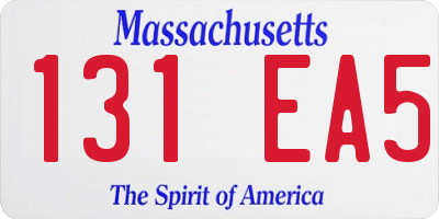MA license plate 131EA5