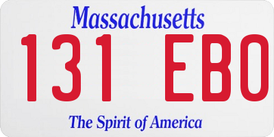 MA license plate 131EB0
