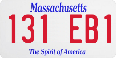 MA license plate 131EB1