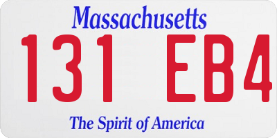 MA license plate 131EB4