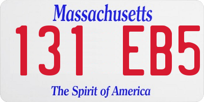 MA license plate 131EB5