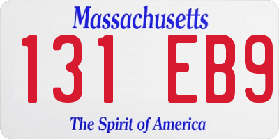 MA license plate 131EB9
