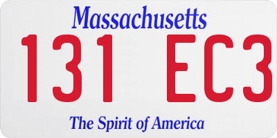 MA license plate 131EC3