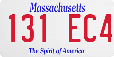 MA license plate 131EC4