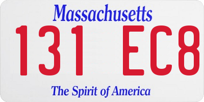 MA license plate 131EC8