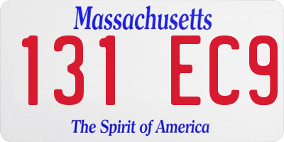 MA license plate 131EC9