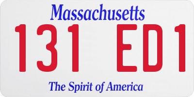 MA license plate 131ED1