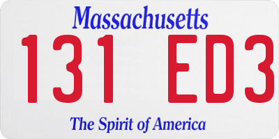 MA license plate 131ED3