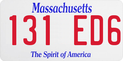 MA license plate 131ED6