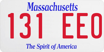 MA license plate 131EE0