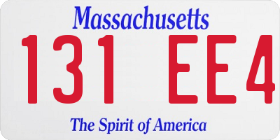 MA license plate 131EE4