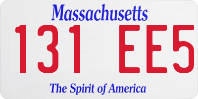 MA license plate 131EE5