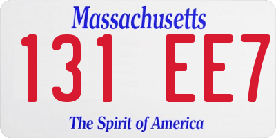 MA license plate 131EE7