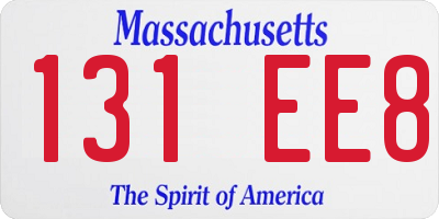 MA license plate 131EE8