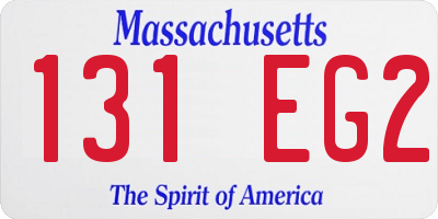 MA license plate 131EG2