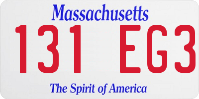 MA license plate 131EG3