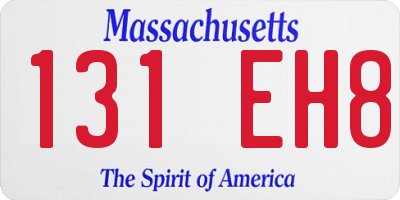 MA license plate 131EH8