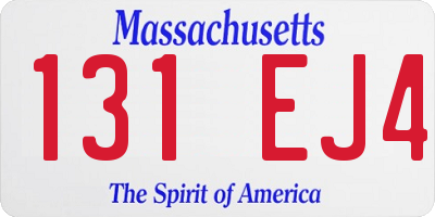 MA license plate 131EJ4