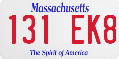 MA license plate 131EK8