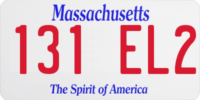 MA license plate 131EL2