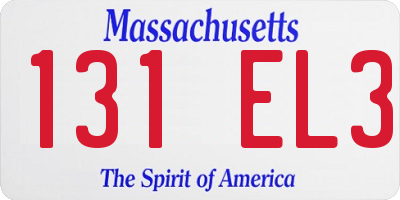 MA license plate 131EL3