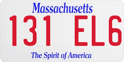 MA license plate 131EL6