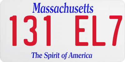 MA license plate 131EL7