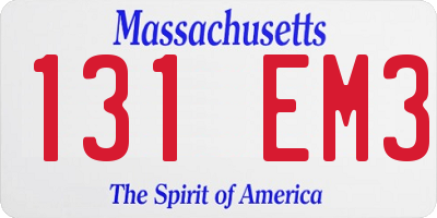 MA license plate 131EM3