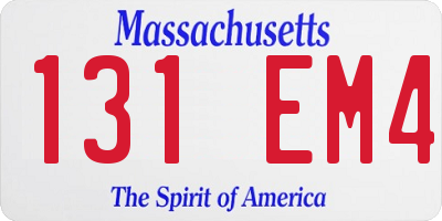 MA license plate 131EM4