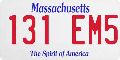 MA license plate 131EM5