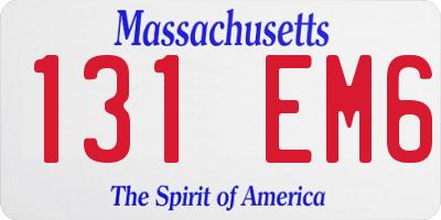 MA license plate 131EM6