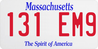 MA license plate 131EM9
