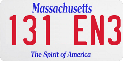 MA license plate 131EN3