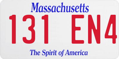 MA license plate 131EN4