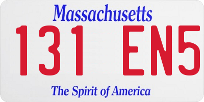 MA license plate 131EN5