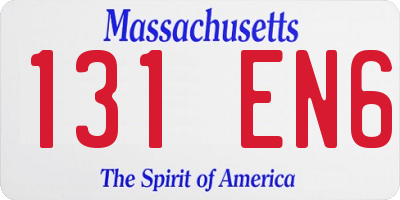 MA license plate 131EN6