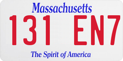 MA license plate 131EN7