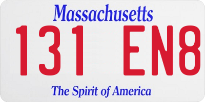 MA license plate 131EN8