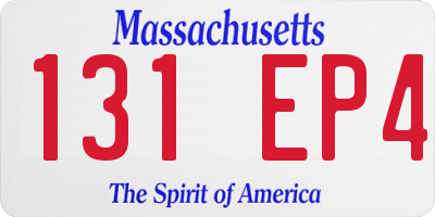 MA license plate 131EP4
