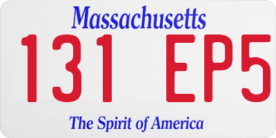 MA license plate 131EP5