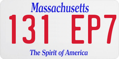 MA license plate 131EP7
