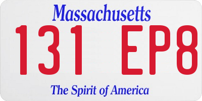 MA license plate 131EP8