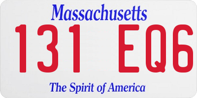 MA license plate 131EQ6