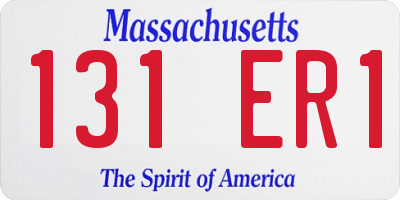 MA license plate 131ER1