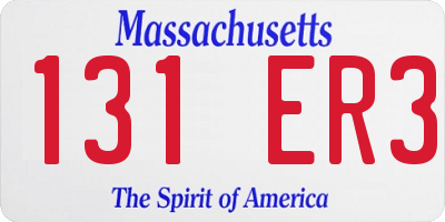 MA license plate 131ER3