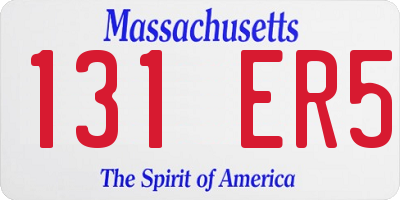 MA license plate 131ER5