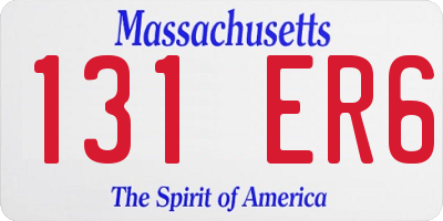 MA license plate 131ER6